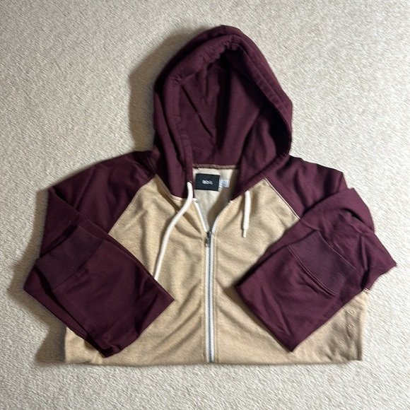 BDG red & tan full zip hoodie, L - Picture 3 of 4